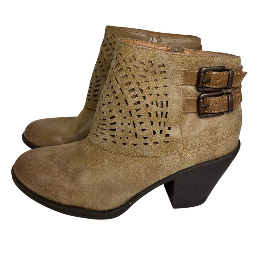 Sofft Eurosoft Panora Tooled Faux Leather Ankle Boots Womens 8 Fall Boho